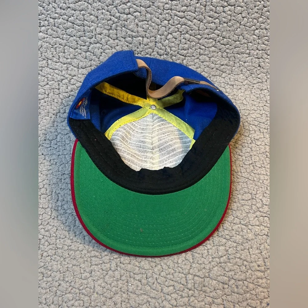 Vintage Superman Red And Blue adjustable Baseball Cap Wool Mens One Size - Picture 5 of 6
